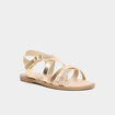 Sandales avec brides d'attache cheville jaune or fille