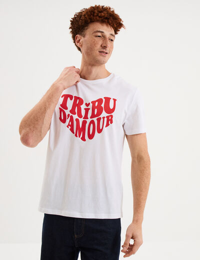 T-shirt manches courtes coton blanc homme