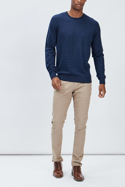 Pantalon droit en coton sable homme