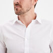 Chemise coupe ajustée manches longues blanc homme