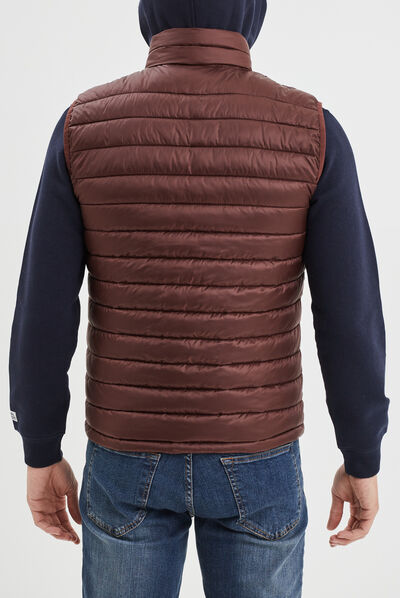 Doudoune légère zippée sans manches bordeaux homme