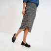 Jupe midi portefeuille noir femme