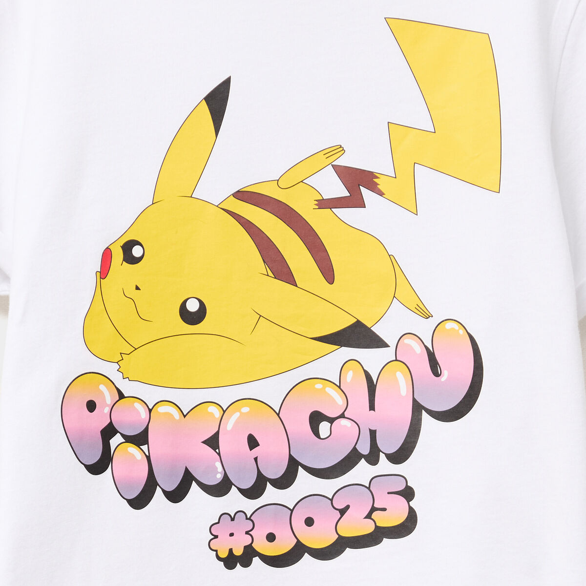 T-shirt manches courtes Pokémon Pikachu blanc fille