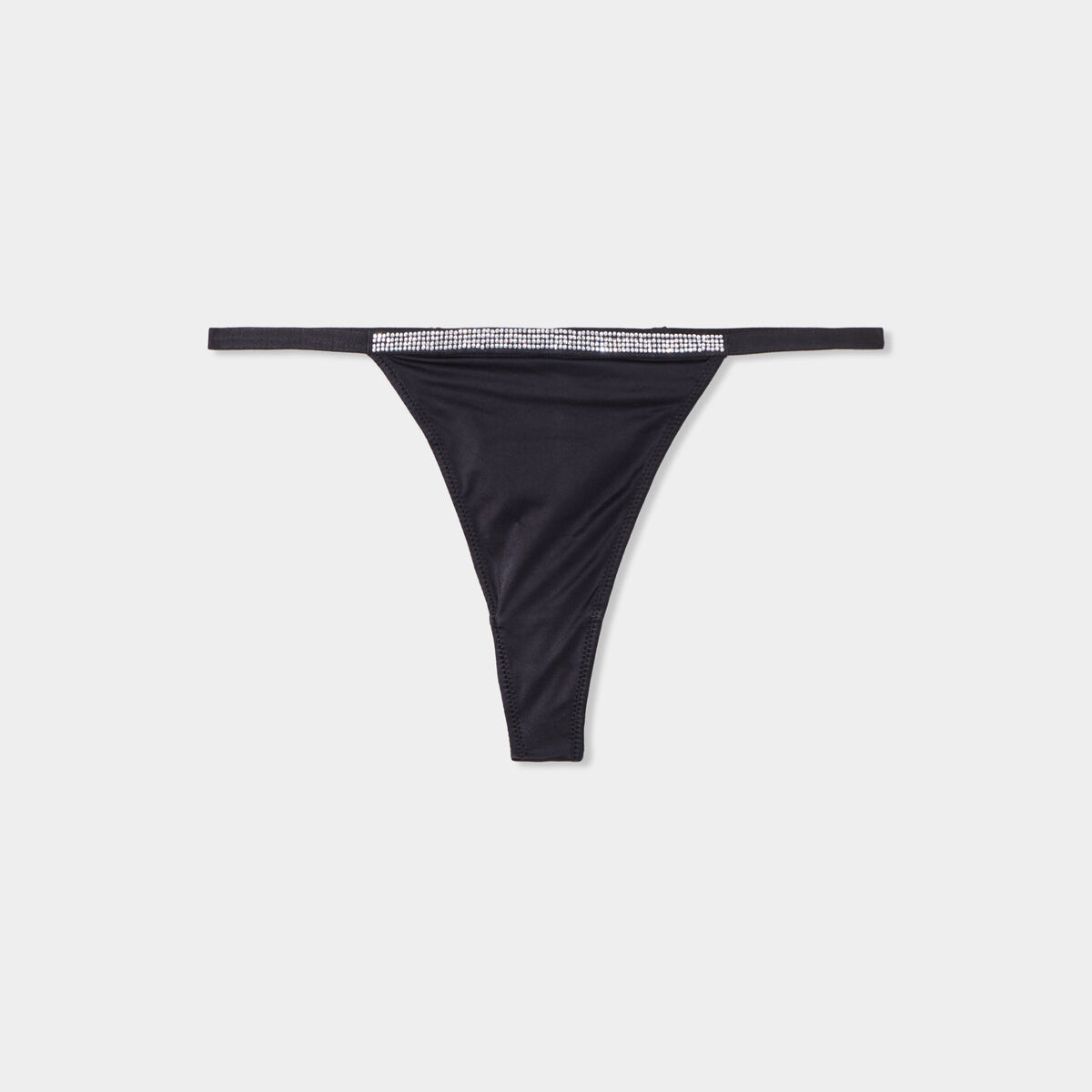 String avec strass noir femme