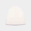 Bonnet tricot&eacute; avec bord &agrave; revers ivoire femme