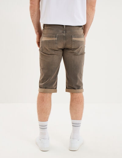Bermuda short en jean regular denim gris homme