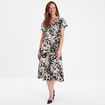 Robe midi évasée boucle au col Mosquitos noir femme
