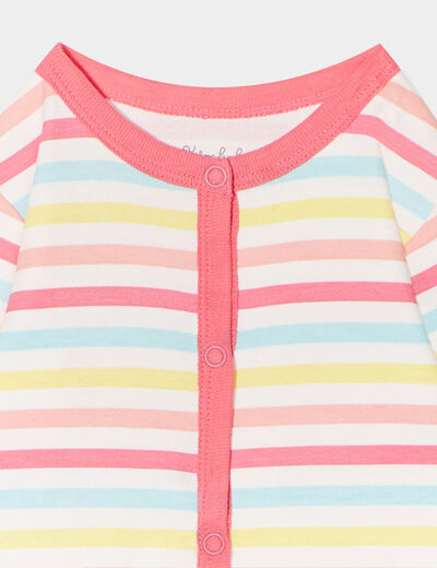 Dors-bien boutonné manches longues coton blanc bébé fille