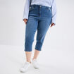 Jeans corsaire slim taille haute bleu clair femme grande taille