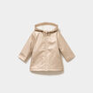 Parka imperm&eacute;able doubl&eacute;e &agrave; capuche couleur argent b&eacute;b&eacute; fille