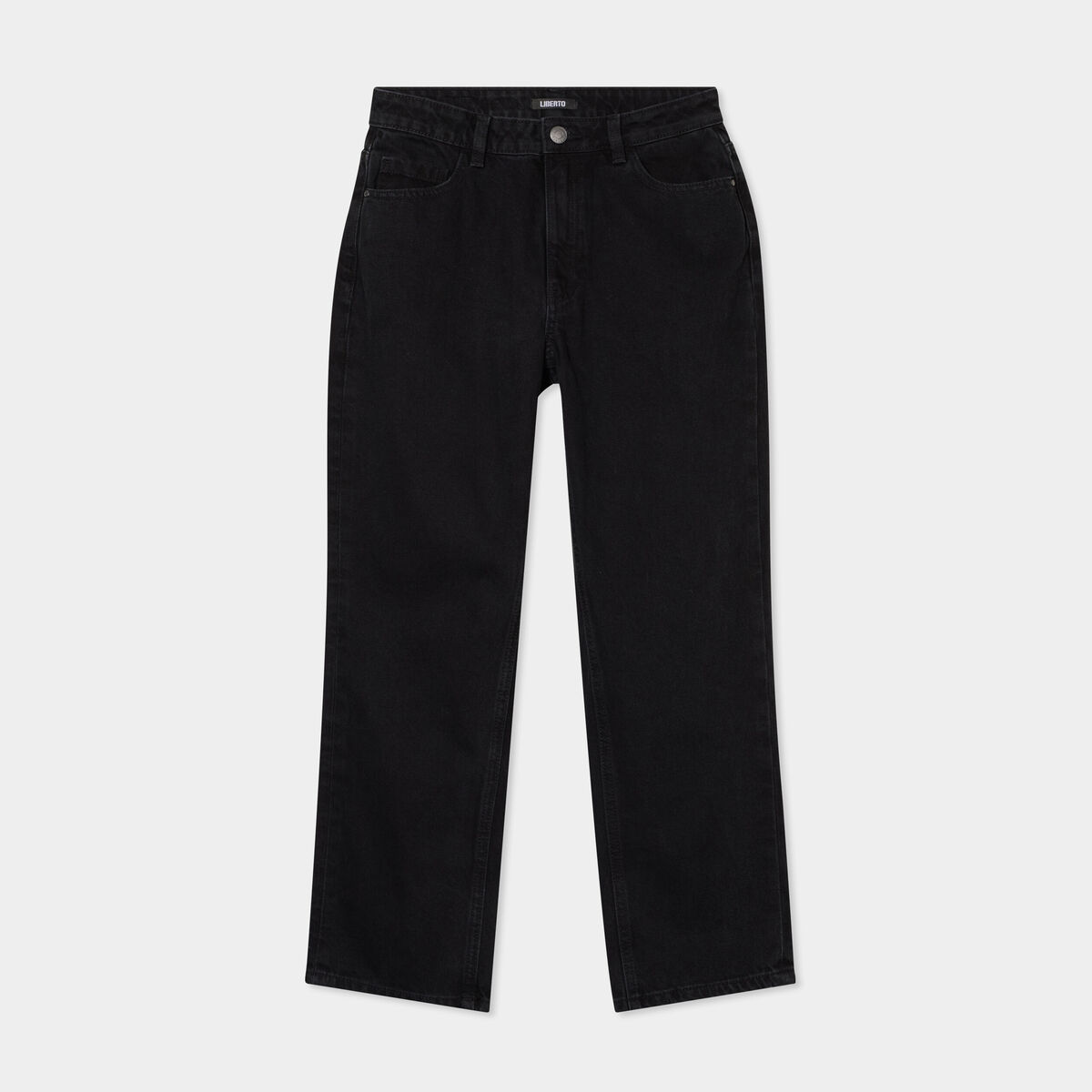 Jeans droit 7/8ème coton denim noir femme