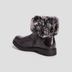 Bottines zippées vernies crantées noir fille