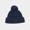 Bonnet à pompon bleu marine garçon