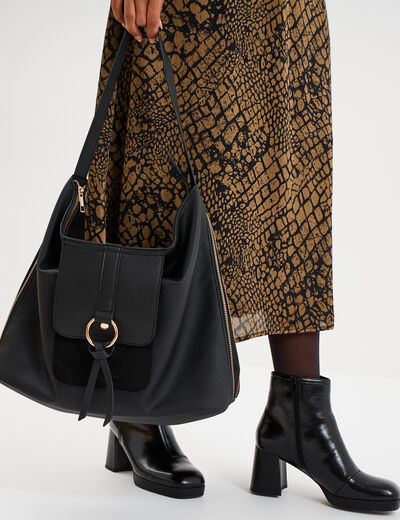 Sac &agrave; main port&eacute;-&eacute;paule noir femme