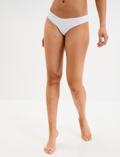 Culotte microfibre sans coutures blanc femme
