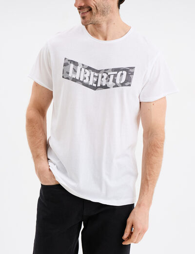 T-shirt manches courtes coton blanc homme