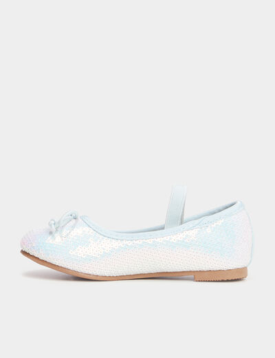 Ballerines sequins réversibles bleu ciel fille