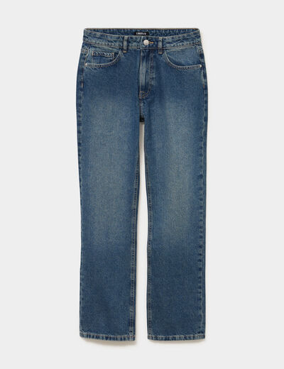 Jeans droit 5 poches coton denim dirty femme