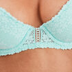 Soutien-gorge corbeille paddé dentelle bleu turquoise femme
