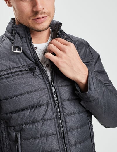 Blouson droite zippée gris homme