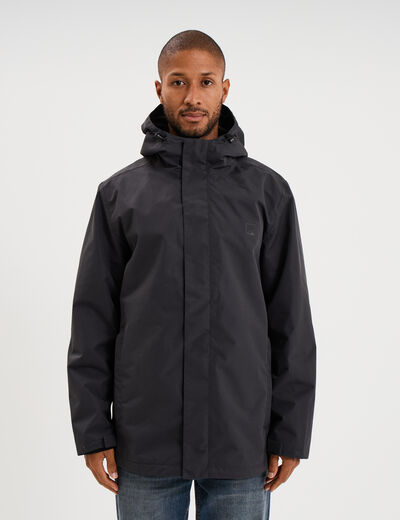 Parka chaude 3-en-1 imperm&eacute;able gris fonc&eacute; homme