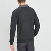 Pull avec col polo gris foncé homme