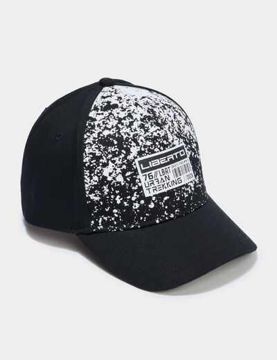 Casquette bomb&eacute;e en coton noir gar&ccedil;on