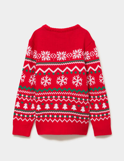 Pull No&euml;l manches longues Grinch rouge gar&ccedil;on