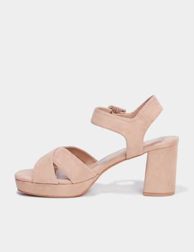 Sandales à talons sable femme