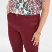 Pantalon slim taille haute et élastiquée bordeaux femme grande taille