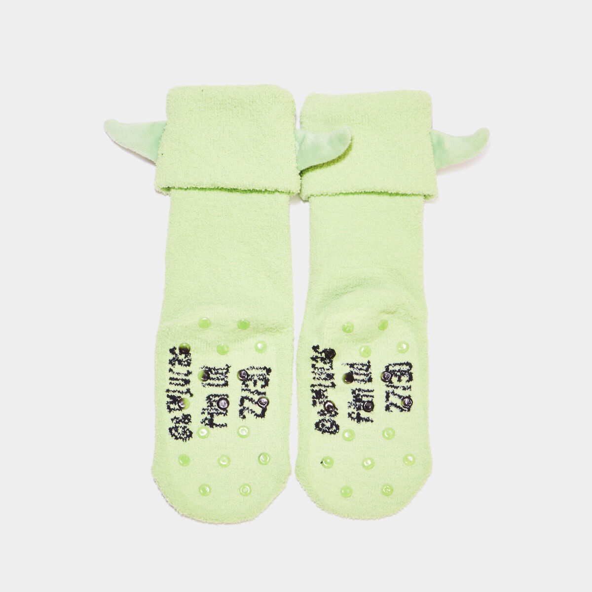 Chaussettes d'intérieur Mandalorian vert anis garçon
