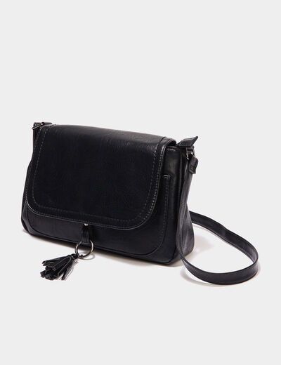 Sac besace en bandouli&egrave;re noir femme