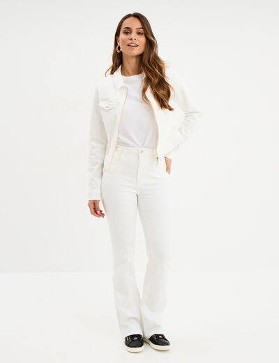Veste en jean cintrée zippée Mosquitos denim blanc femme