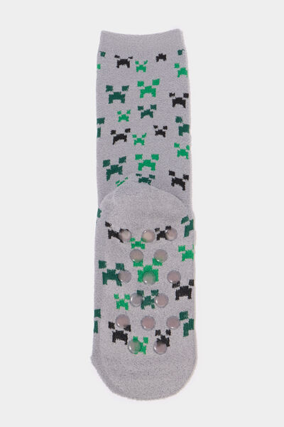 Lot 2 paires chaussettes Minecraft vert gar&ccedil;on
