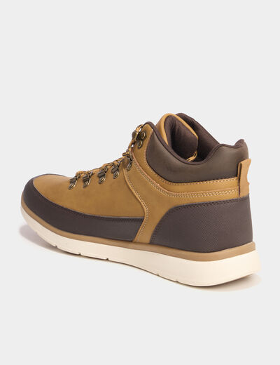 Bottines montantes &agrave; lacets marron clair homme