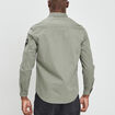 Chemise coton manches longues vert kaki homme