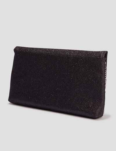 Sac pochette à paillettes noir femme