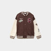 Gilet boutonn&eacute; col teddy oversize marron fonc&eacute; gar&ccedil;on