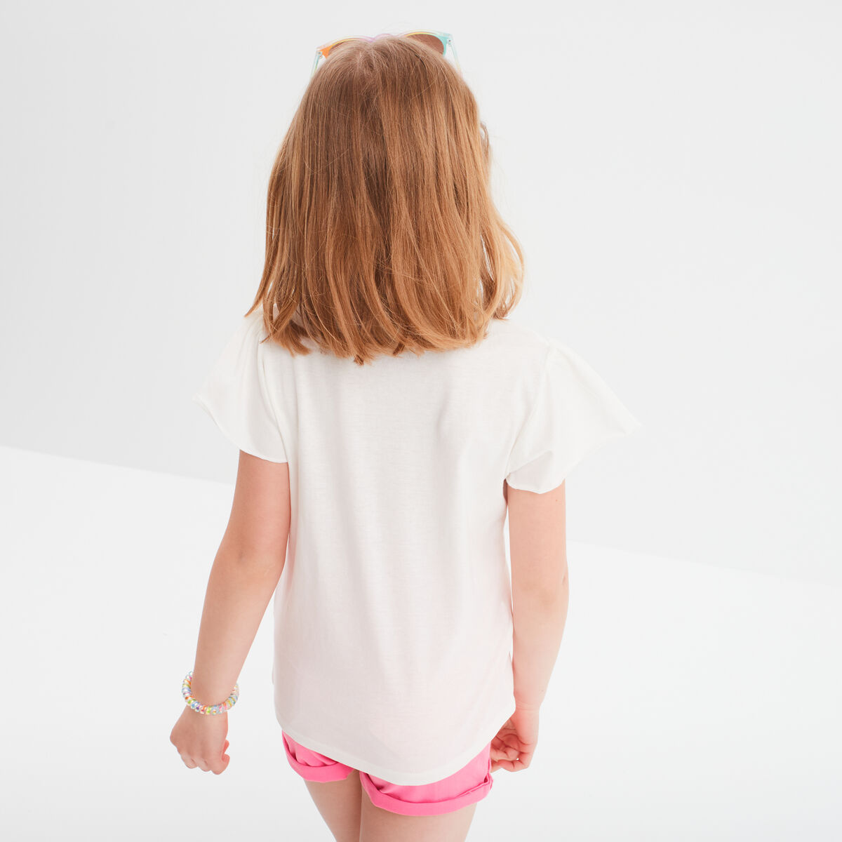 T-shirt sequins et paillettes ivoire fille