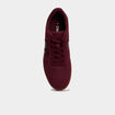 Baskets &agrave; lacets effet su&eacute;dine bordeaux femme