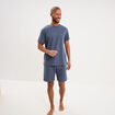 Ensemble pyjama short et t-shirt bleu gris homme