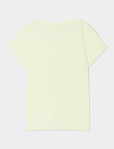T-shirt manches courtes jaune fluo fille