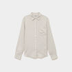 Chemise lin m&eacute;lang&eacute; manches longues blanc femme
