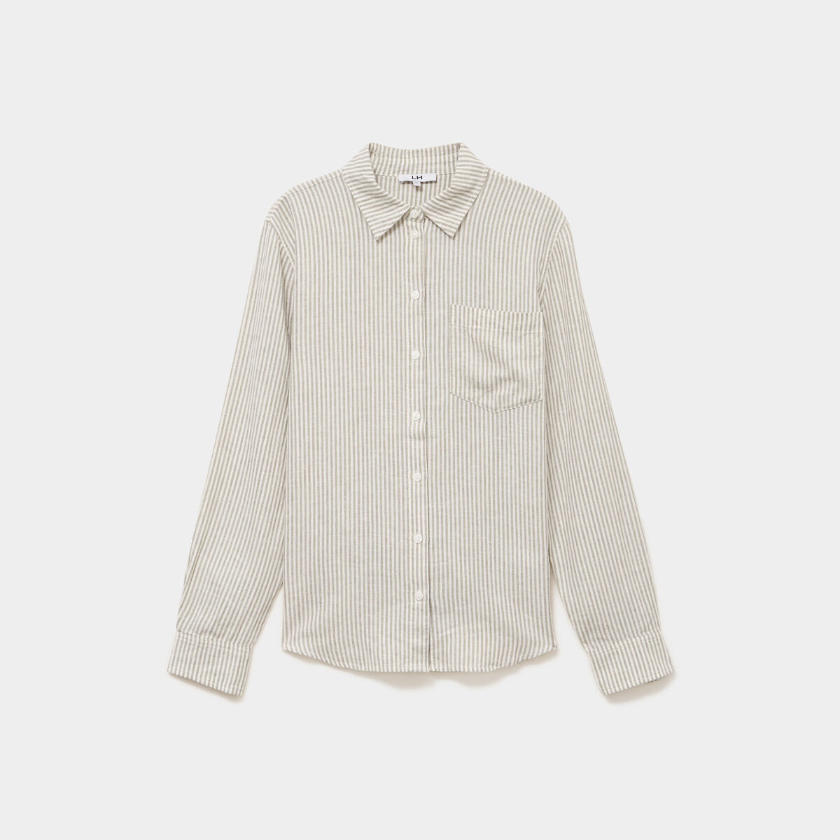 Chemise lin m&eacute;lang&eacute; manches longues blanc femme