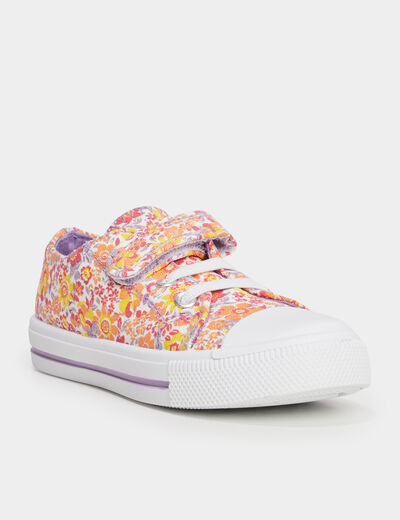 Tennis basses en toile à scratchs multicolore fille