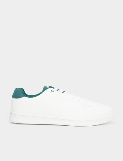Tennis basses à lacets vert homme