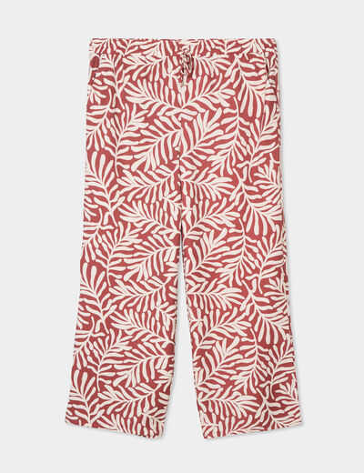 Pantalon large fluide terracotta femme grande taille