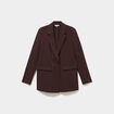 Blazer ajust&eacute; mi-long 1 bouton marron fonc&eacute; femme