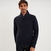 Pull col ch&acirc;le manches longues bleu marine homme