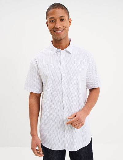 Chemise manches courtes coton blanc homme